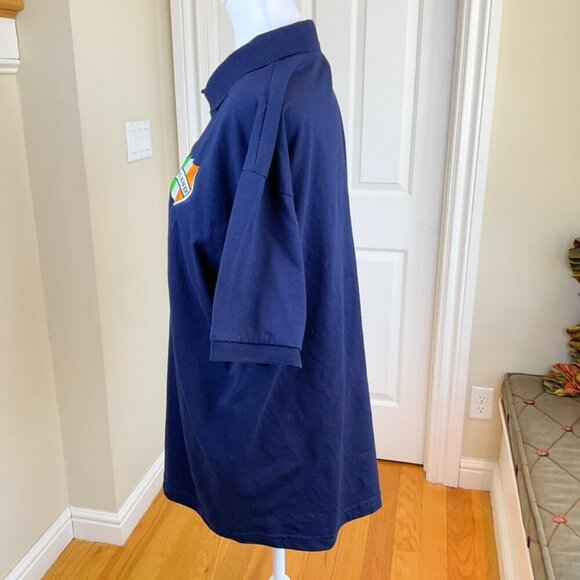 Gildan Shirt Polo Ireland Crest Blue Cotton Embroidered Patch Short Sleeve (L) - Picture 3 of 7